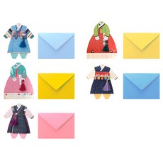 From&To 傳統服飾造型卡片 5入組, 20號 ftt304-12345, 1組