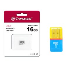 트랜샌드 Micro SDHC Class10 UHS-I U1 300S TS16GUSD300S + USB 전용리더기, 16GB, 1개