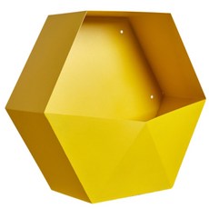 홈테리어 심플 다각 수납선반, 옐로우