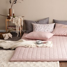 ARPEGGIO BASIC 棉質斜紋絎縫床墊套, 玫紅色