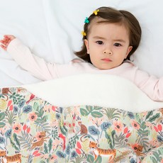 bebe chouette 印花絨毛內襯午睡毯, 象牙白