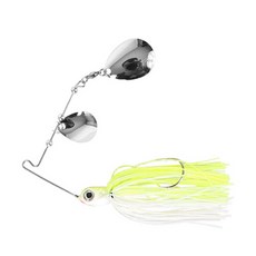 루어팩토리 스파이럴 DC 스피너베이트 스푼 플라이훅, 챠트 + 화이트, 10.6g, 1세트