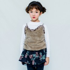 LILIPURRI 女童絨毛吊帶背心