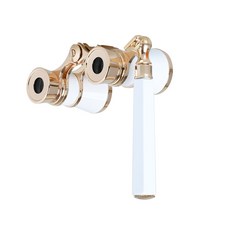 DG歌劇院望遠鏡 手握型 白色+皮革收納包+鏡頭清潔布