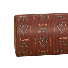 헬로우닝닝 종이 롤포장지 스윗하트 53cm x 10m, 초코, 1개