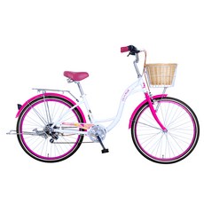뮤트 에블린플러스 22 여성용 자전거, 화이트 + 핑크, 1개