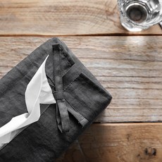 하우밍 프렌치 리본 티슈커버 8p, 차콜그레이