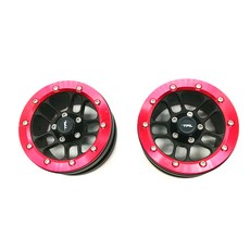 TFL 4.8cm Emulation 10 Spoked Wheel RC車輪 RC9052, BK + R, 1套