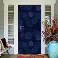 Munchy World Front Door Sheet Air Free Bubble Bubble Deep Blue Pattern, 混色