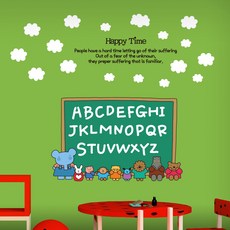 萌奇世界 兒童DIY裝飾貼紙 艾莉黑板與字母遊戲, 混合顏色