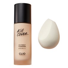 클리오 킬 커버 스테이 퍼펙트 파운데이션 35g + 하이드로 메이크업 스펀지, 4호 진저, 1개