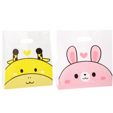 Aienpi 長頸鹿印花塑膠袋 20入+兔子印花塑膠袋 20入, 1組