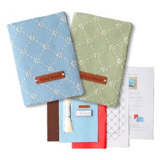 Fashion Point Sashiko 刺繡護照錢包 DIY 套組, 1套, 天空, 黃色