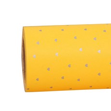 Helloningning 銀色愛心捲筒包裝紙 53cm x 20m, 黃色, 1個