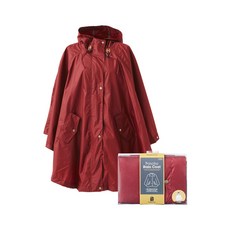 락앤락 럭셔리 판초 레인코트 + 워터프루프 파우치 LTZ384R, 레드, 1개