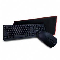 ANYZEN USB有線鍵盤+USB有線鼠標+普通pad, AMK-150, 黑色的, 一般型