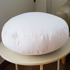 蝴蝶觸感 超細纖維圓形抱枕枕芯 隱形拉鍊款, 白色, 1個