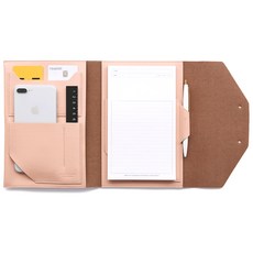 Funnymade 翻蓋式手帳套 V2 A5+內頁筆記本+按壓圓珠筆, 粉色