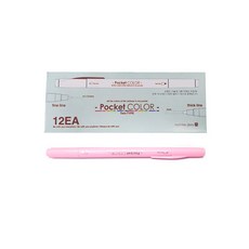 모닝글로리 700 포켓칼라펜 양면, 로즈핑크, 12개