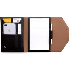 Funnymade 翻蓋式手帳套 V2 A5+內頁筆記本+按壓圓珠筆, 黑色