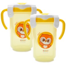 Edison 愛迪生 Friends系列雙耳吸管杯 400ml, 貓頭鷹款, 2入