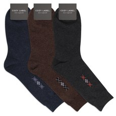 코지라벨 남성용 다이아 긴목 정장 신사양말 3족 세트