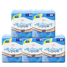 엘리스 메가미퓨어 대형 생리대 날개형, 13개입, 5개