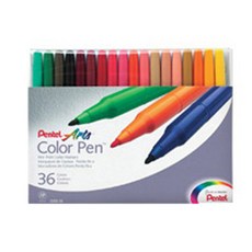 Pentel 飛龍文具 彩色筆 36色 S360-36, 混色, 1套