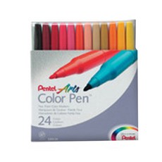 Pentel 飛龍文具 彩色筆 24色 S360-24E, 混色, 1套