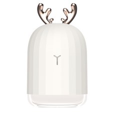 SELRUMI 可愛LED鹿角USB迷你加濕器 淨白色, DR-ANT07, 白色