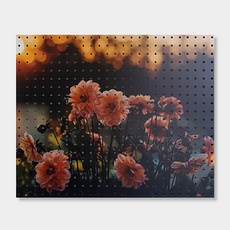 앤비커머스 室內裝飾洞洞板 晚霞野花, 1個, 白色