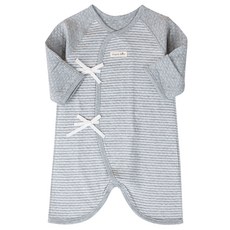 Organic Boom 橫條紋嬰兒浴袍 灰色