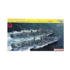 DRAGON 1/700 USS Livermore & USS Monssen 1942 雙包裝塑料模型戰艦, 1套