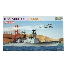 DRAGON 1/700 USS Spruance DD-963 塑料模型航空母艦, 1個