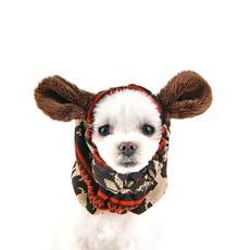 퍼피아 눈꽃 강아지 귀 통풍 스누드 이어슈슈 PASD-SN1655, BROWN, 1개