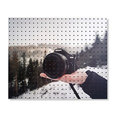 앤비커머스 室內裝飾洞洞板 雪山相機 白色, 1個, 混合顏色