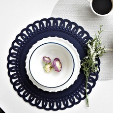 Mallow Space 矽膠餐墊 Fleur 35, 海軍, 35 x 35 厘米