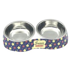 이코디 러브퍼피 스테인레스 반려동물 식기 2구 L, 스위트, 1개