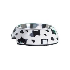 이코디 러브퍼피 스테인레스 반려동물 식기 L, 카우, 1개