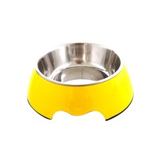 이코디 로맨 칼라풀 반려동물 식기 L, 옐로우, 1개