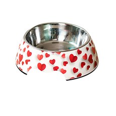 이코디 러브퍼피 스테인레스 반려동물 식기 L, 하트, 1개