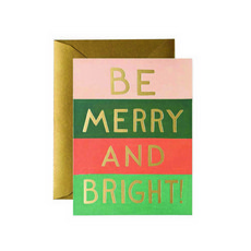 라이플 페이퍼 카드, BE MERRY AND BRIGHT COLOR BLOCK, 1개