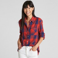 갭 여성용 플래드 플란넬 보이프렌드 셔츠