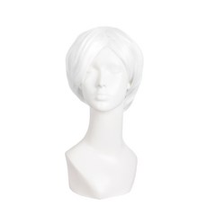 해피트레이딩 하프롱숏 코스프레 가발, 숏화이트