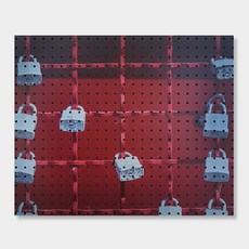 Envy Commerce 裝飾洞洞板 紅色掛鎖, 1個, 黑色