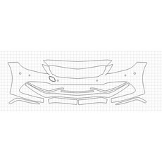 HEXIS 賓士 C-CLASS BASE C63 AMG 2018 PU BUMPER SENSORS B型 PPF保護膜, 1套, 單一顏色