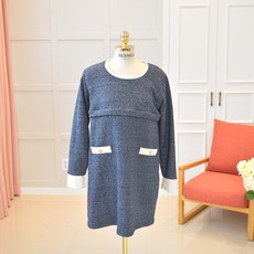 이얀 금장버튼 기모수유티셔츠 임산부복