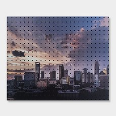 NB Commerce 室內裝潢洞洞板 灰色城市, 1個, Black