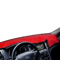 Rumble 絲絨隔熱儀表板避光墊 全覆蓋型 黑色紅邊, 現代, Kona (HUD-有/中置-有) 2017 ~