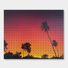 NB Commerce 室內裝飾洞洞板 晚霞與棕櫚樹 White, 1個, 混合顏色